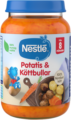 Barnmat Potatis & köttbullar 8m 190g Nestle