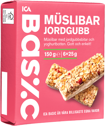 Muslibar Jordgubb 6-p 150g ICA Basic