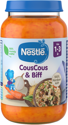 Barnmat CousCous & Biff 1år 220g Nestle