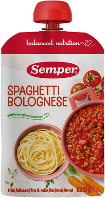 Barnmat Spaghetti Bolognese 6m Semper