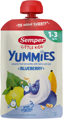 Barnmat Yummies blåbär 1år 120g Semper