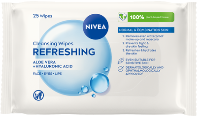 Ansiktsservetter Refreshing Cleansing Wipes 25-p Nivea