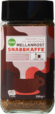 Mellanrost Snabbkaffe Glas 200g ICA