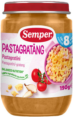 Barnmat Pastagratäng 8m Semper